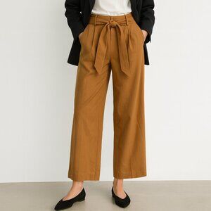 Zara Goldenrod Wide Leg Tie Waist Pants Sz M
